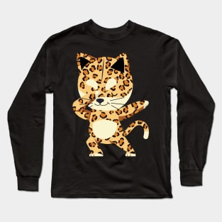 'Dabbing Cheetah Big Cat' Funny Dabbing Animal Gift Long Sleeve T-Shirt